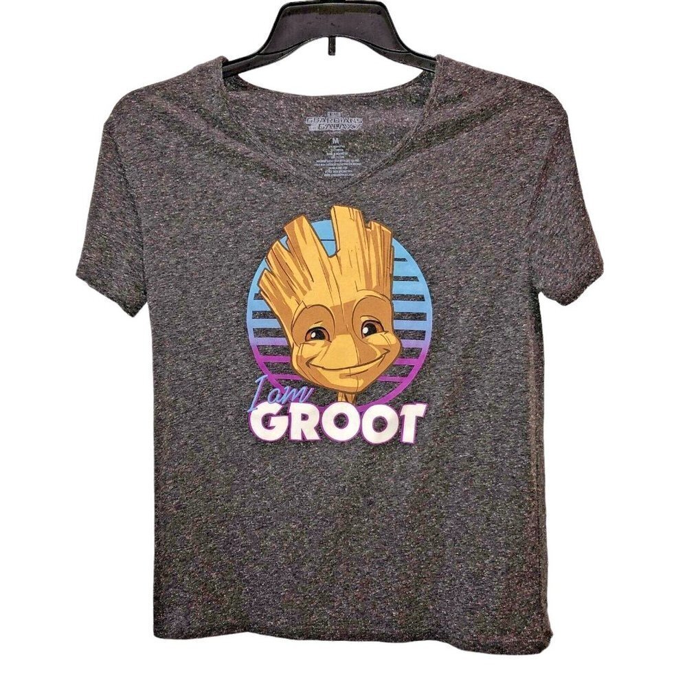 I Am Groot Marvel Guardians of the Galaxy Men Medium Gray T Shirt Tee Top Size M